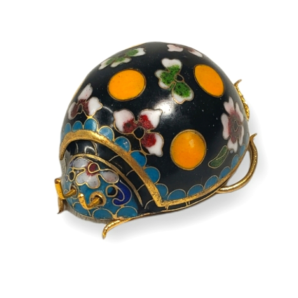 Vintage Cloisonne Beetle Trinket Box